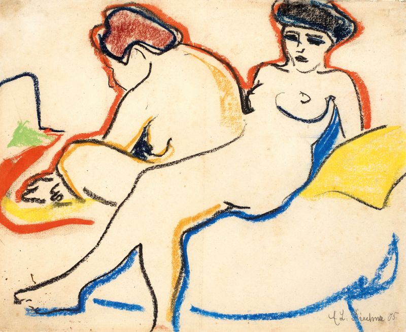 Kirchner, Due nudi sul letto, 1907-1908, Kunstmuseum Bern