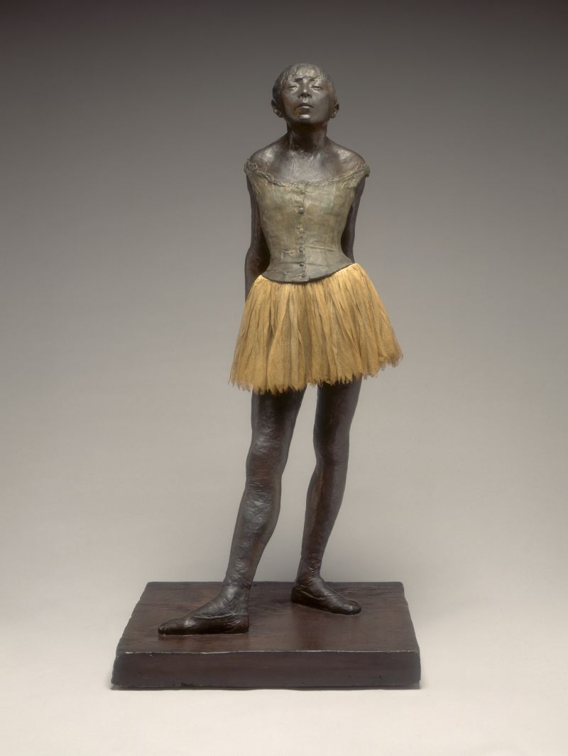 Edgar Degas (French, 1834 - 1917), Little Dancer Aged Fourteen, plaster cast possibly 1920/1921, after original wax modelled 1878-1881, painted plaster, fabric, metal armature, on plaster base, Collection of Mr. and Mrs. Paul Mellon 1985.64.62