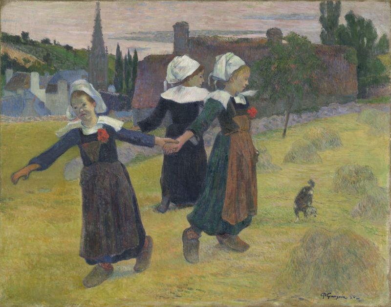 Paul Gauguin (French, 1848 - 1903), Breton Girls Dancing, Pont-Aven, 1888, oil on canvas, Collection of Mr. and Mrs. Paul Mellon 1983.1.19