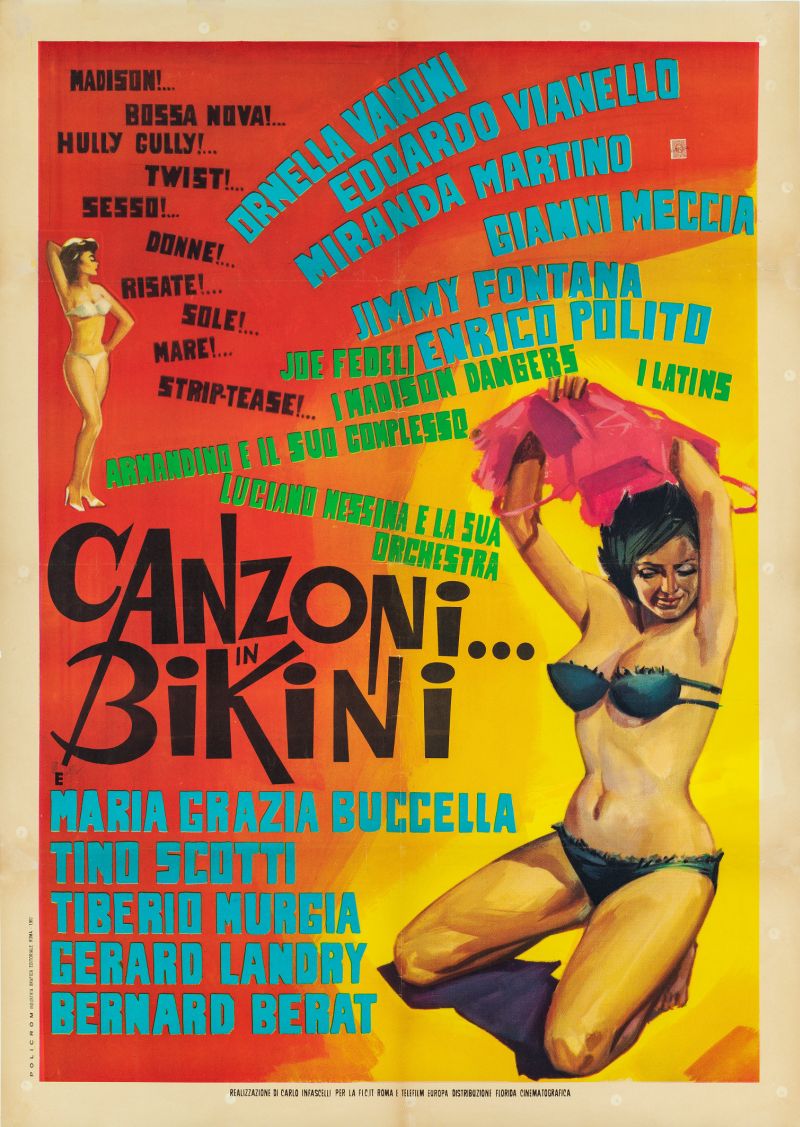 Canzoni… in bikini, 1963 Regia Giuseppe Vari, manifesto cm 140x100 