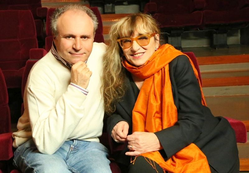 Pierfrancesco Campanella con Piera Degli Esposti sul set di "I Love Marco Ferreri"