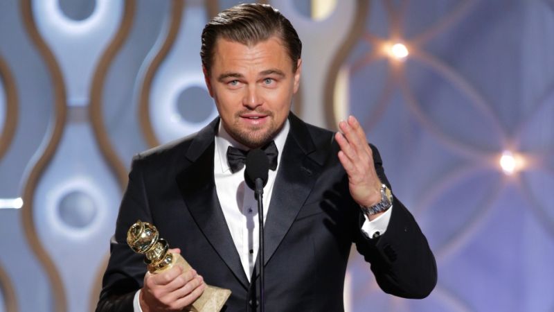 Leonardo DiCaprio con il Golden Globe 2016