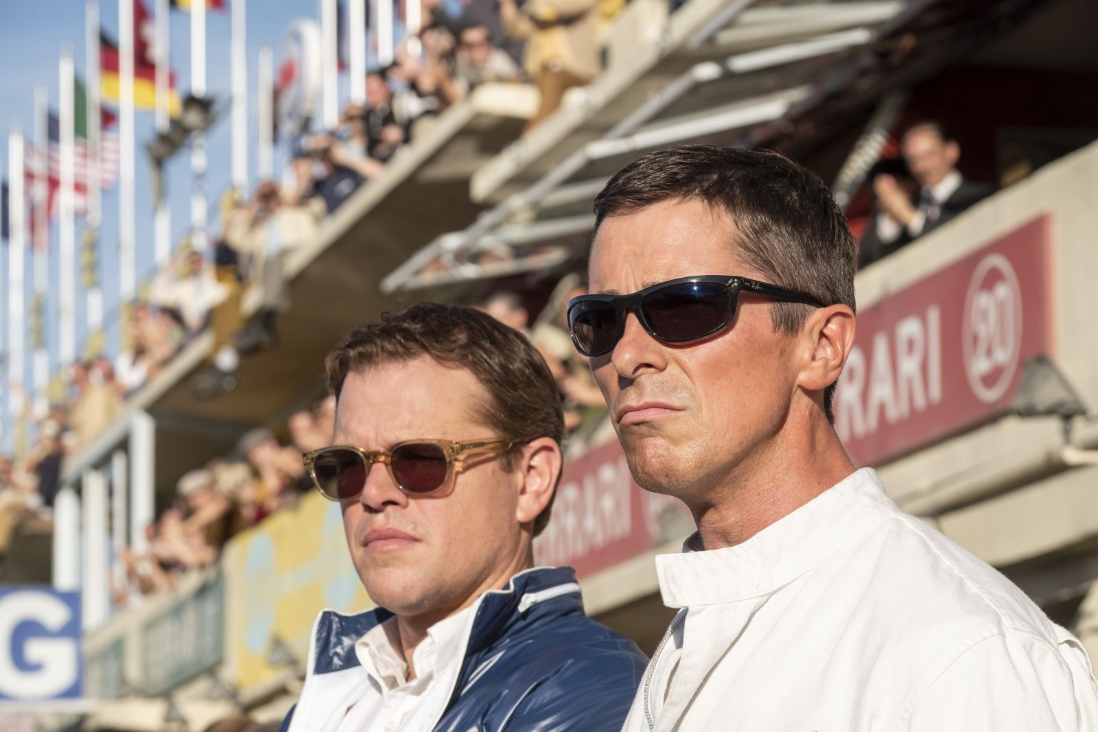 Matt Damon and Christian Bale in Twentieth Century FoxÕs FORD V. FERRARI.