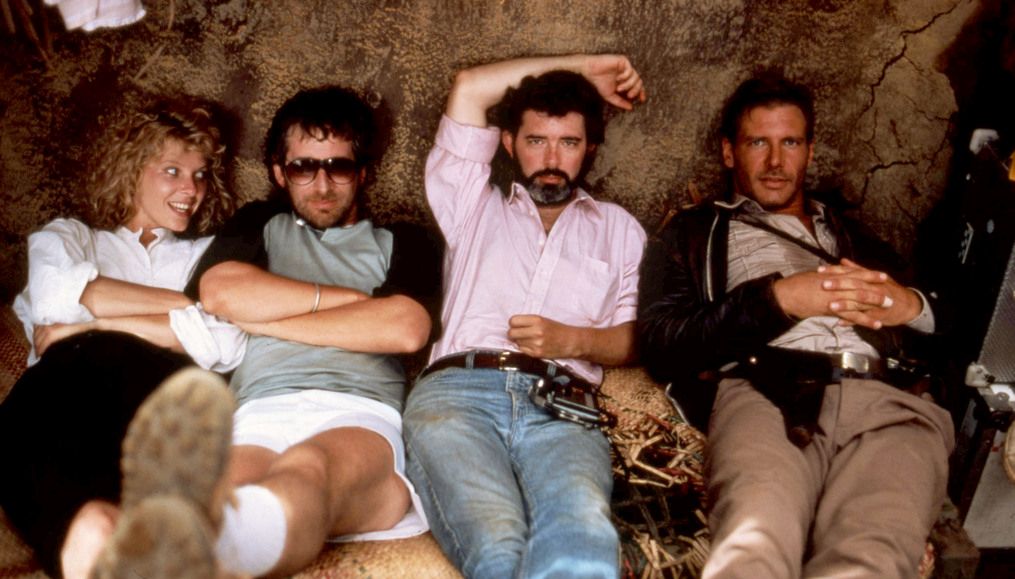 "Indiana Jones e il Tempio Maledetto" (1984), Steven Spielberg con Kate Capshaw, George Lucas e Harrison Ford